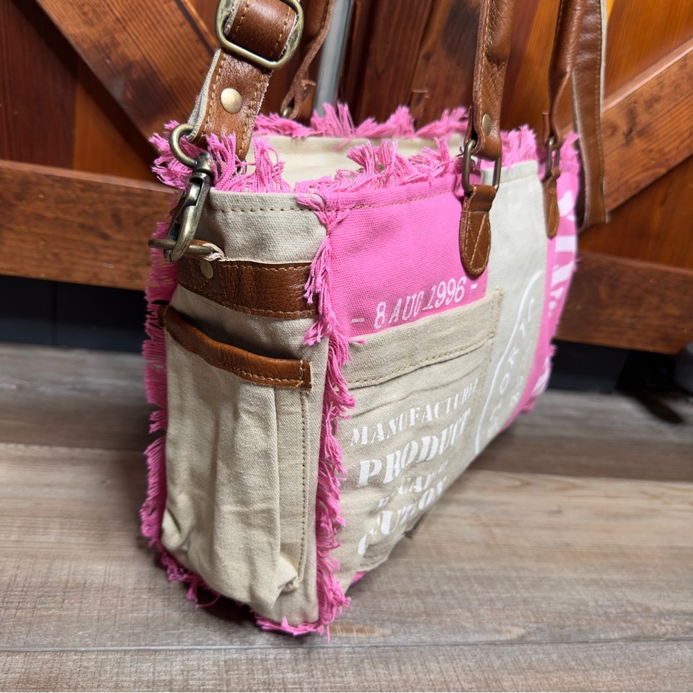 Myra Bag Queen Creek Upcycled Tote Shoulder Purse Canvas Bag Vintage Handbag - Picture 6 of 10